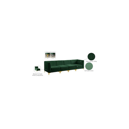 Alina Green Velvet Modular Sofa