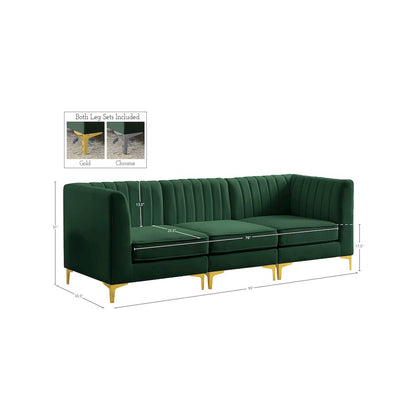 Alina Green Velvet Modular Sofa