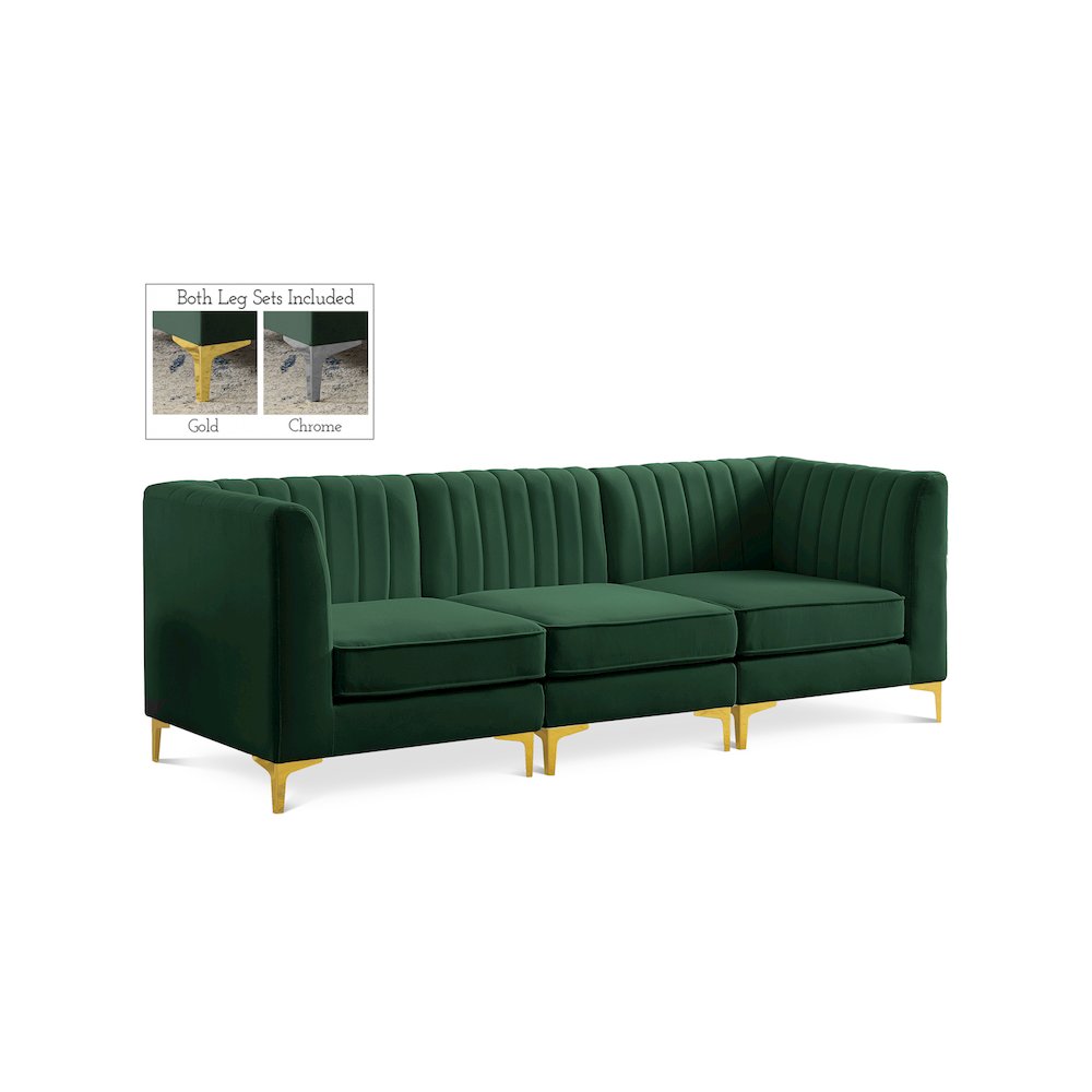 Alina Green Velvet Modular Sofa