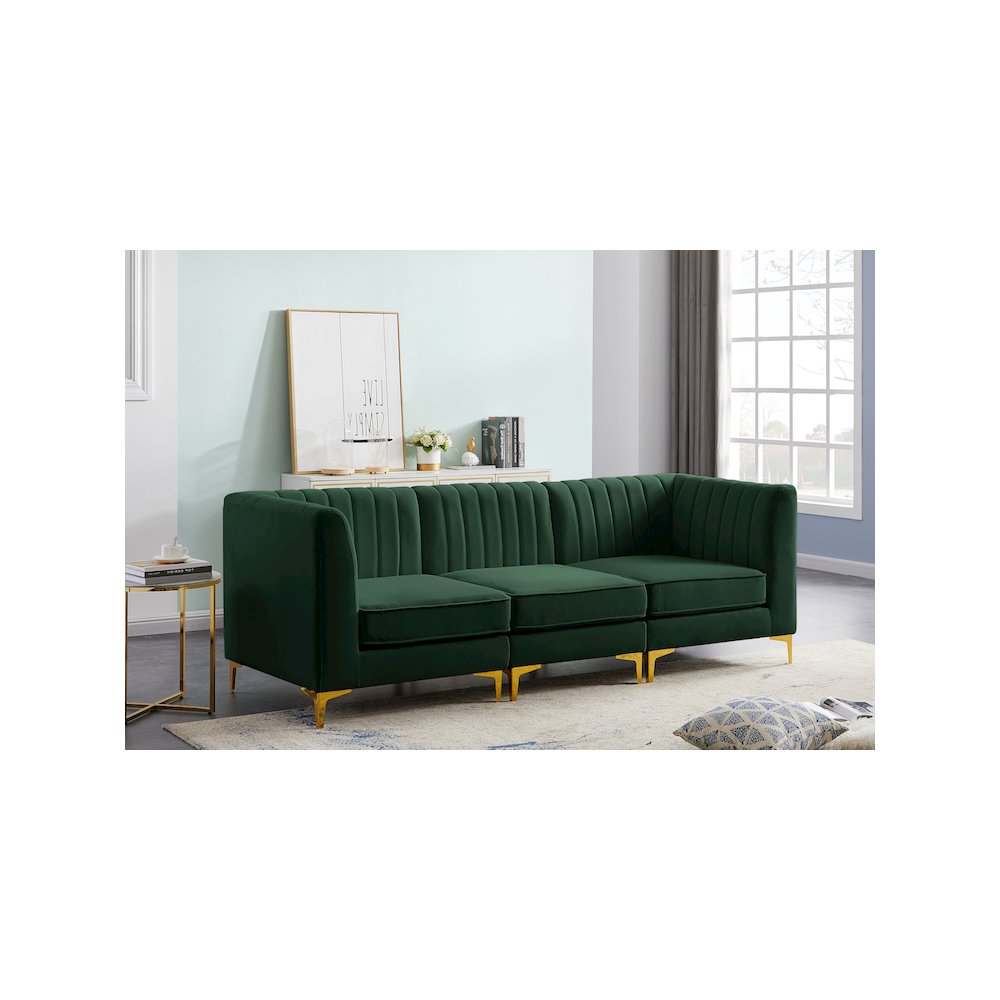 Alina Green Velvet Modular Sofa
