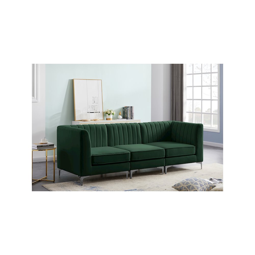 Alina Green Velvet Modular Sofa
