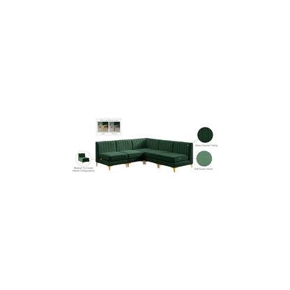 Alina Green Velvet Modular Sectional