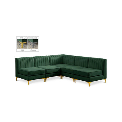 Alina Green Velvet Modular Sectional