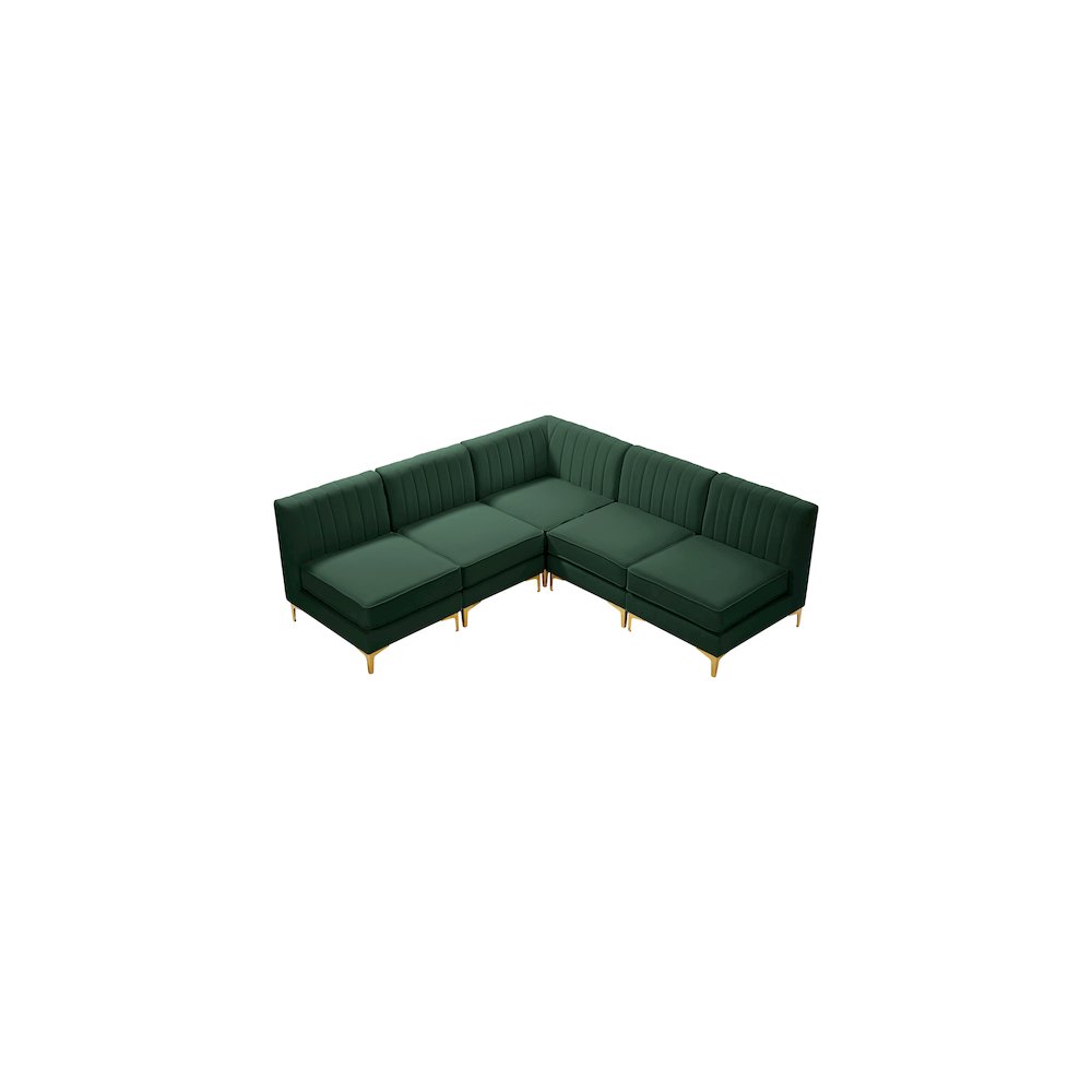 Alina Green Velvet Modular Sectional