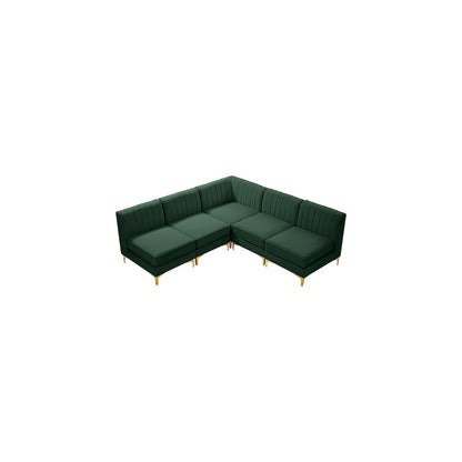 Alina Green Velvet Modular Sectional