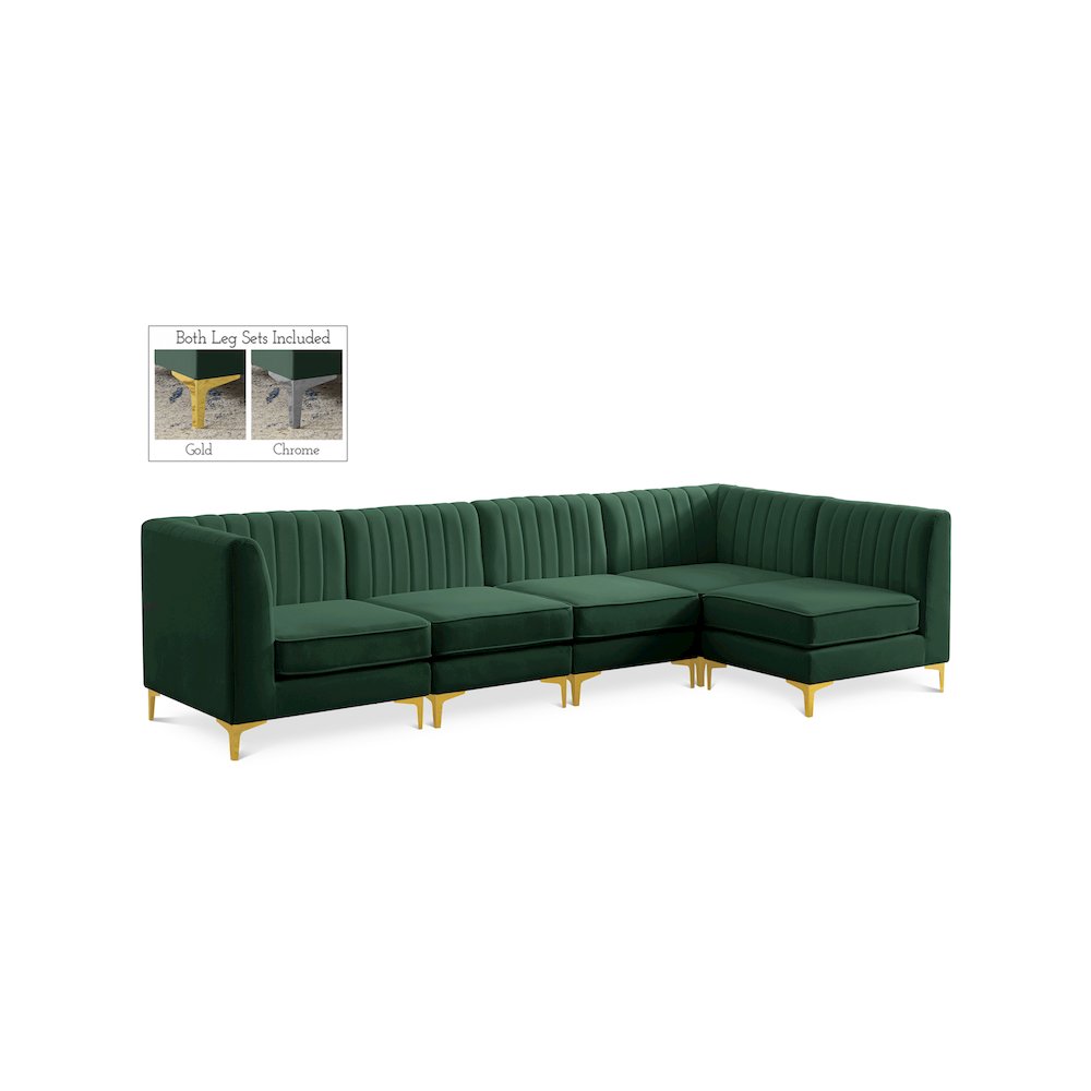 Alina Green Velvet Modular Sectional