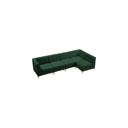 Alina Green Velvet Modular Sectional