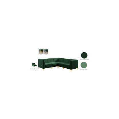 Alina Green Velvet Modular Sectional
