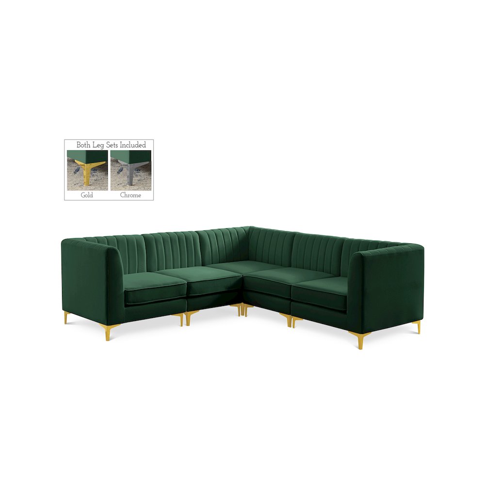 Alina Green Velvet Modular Sectional