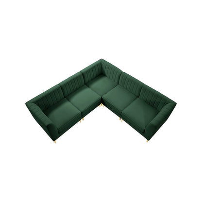 Alina Green Velvet Modular Sectional