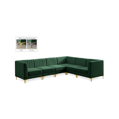 Alina Green Velvet Modular Sectional