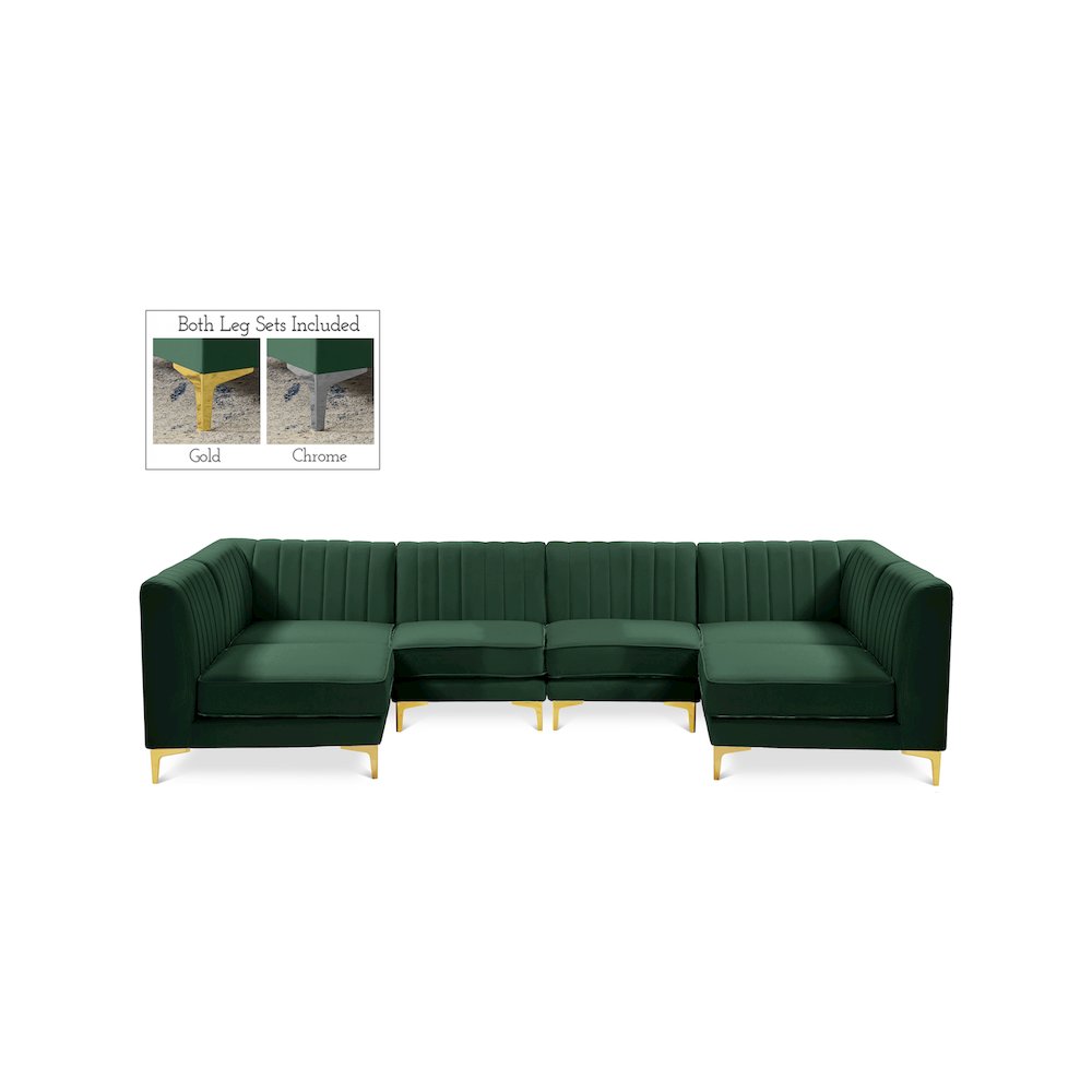 Alina Green Velvet Modular Sectional