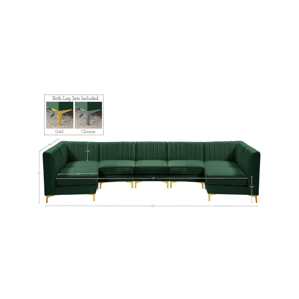 Alina Green Velvet Modular Sectional