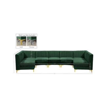 Alina Green Velvet Modular Sectional