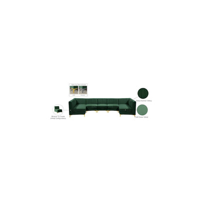 Alina Green Velvet Modular Sectional