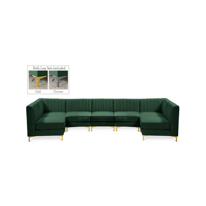 Alina Green Velvet Modular Sectional