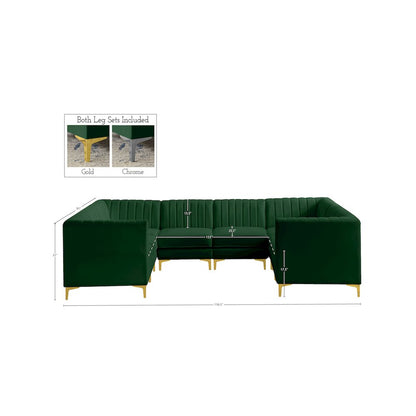 Alina Green Velvet Modular Sectional