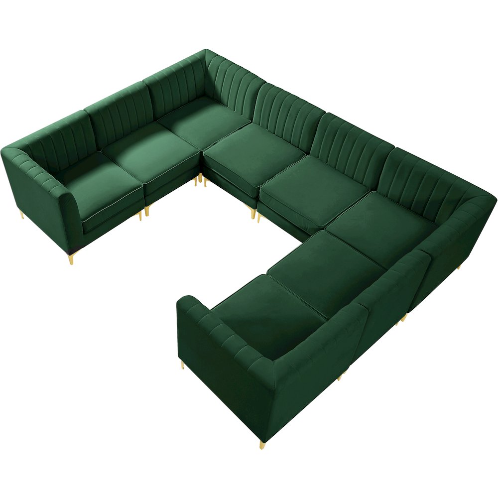 Alina Green Velvet Modular Sectional