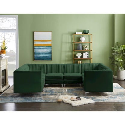 Alina Green Velvet Modular Sectional