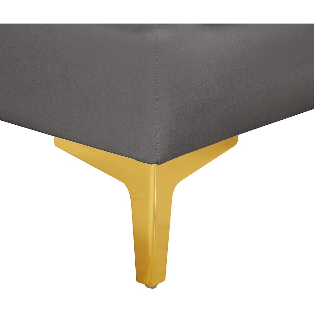 Alina Grey Velvet Armless Chair