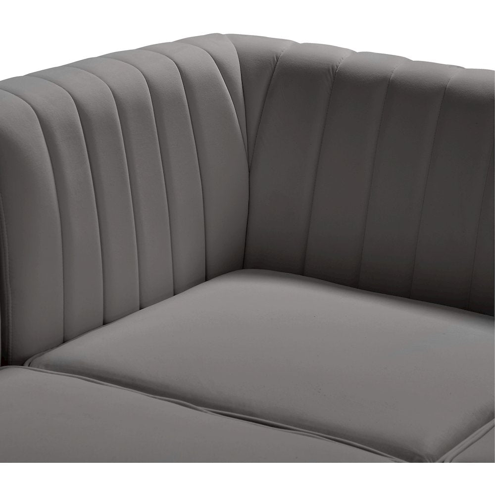 Alina Grey Velvet Corner Chair