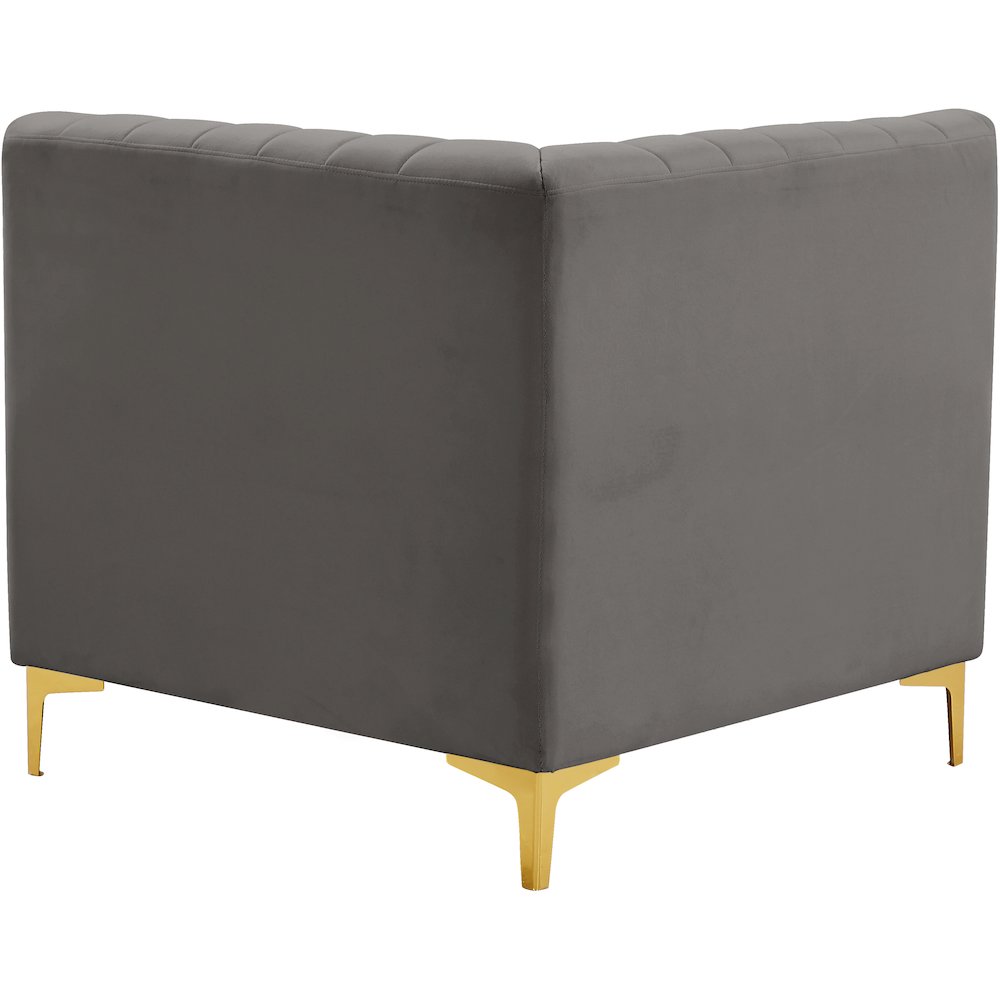 Alina Grey Velvet Corner Chair