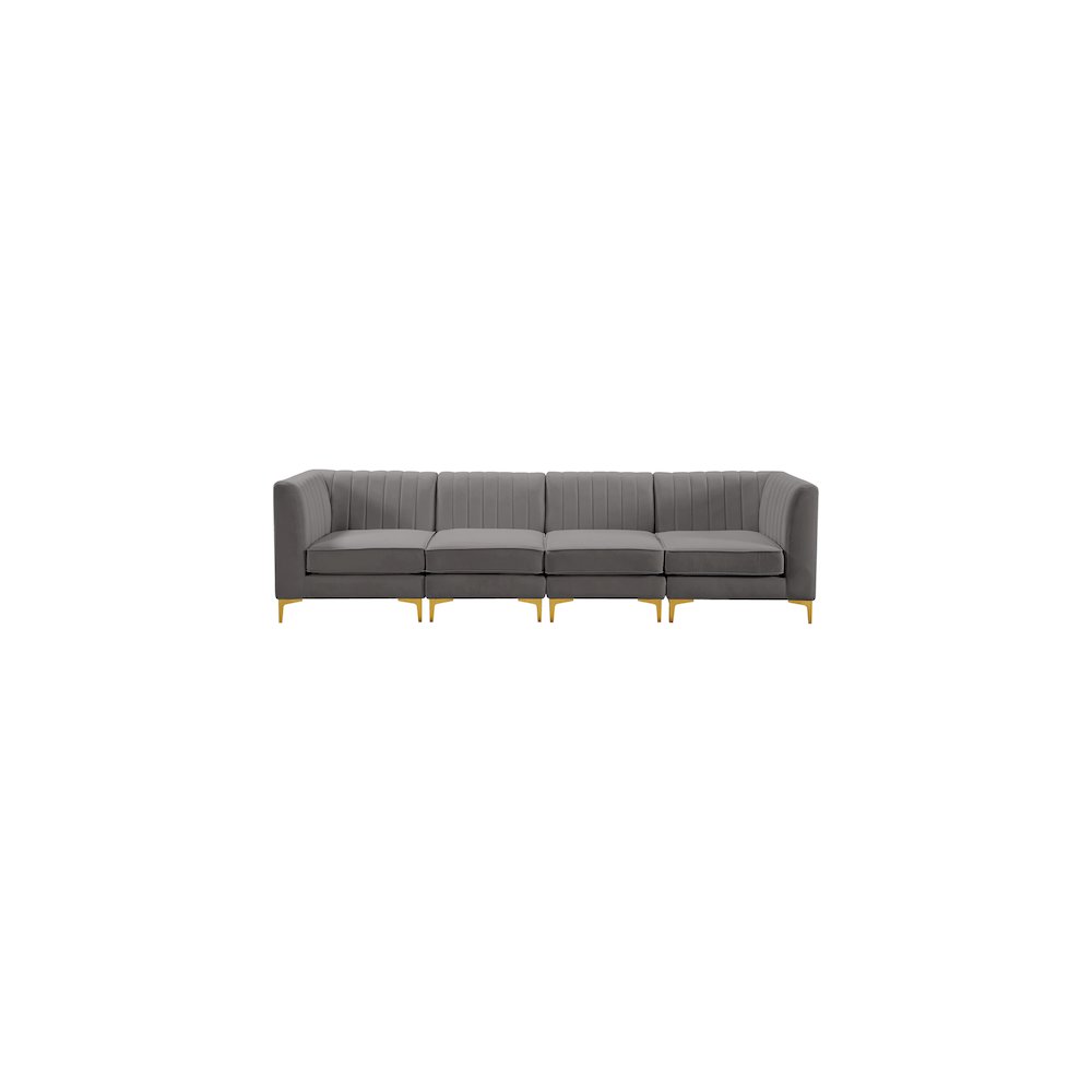 Alina Grey Velvet Modular Sofa
