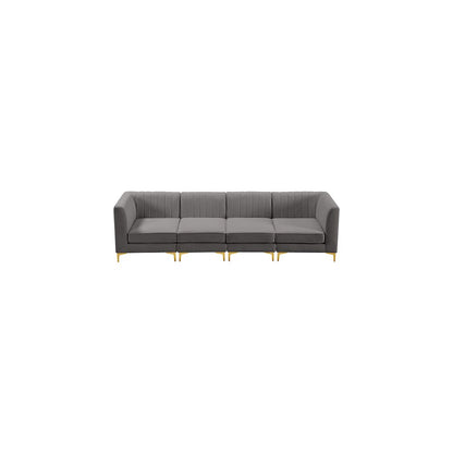 Alina Grey Velvet Modular Sofa
