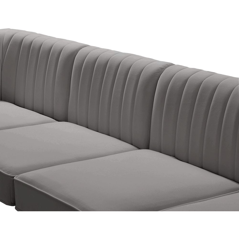 Alina Grey Velvet Modular Sofa