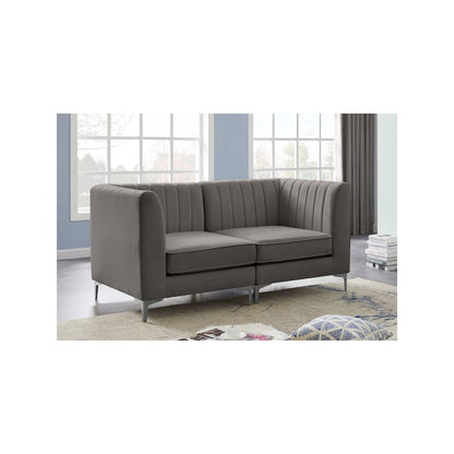 Alina Grey Velvet Modular Sofa