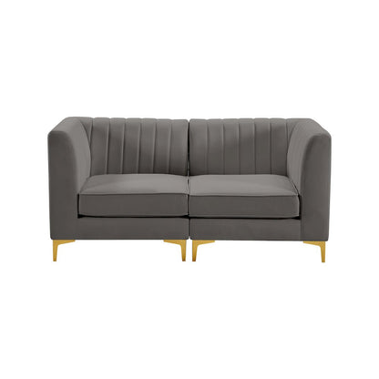Alina Grey Velvet Modular Sofa