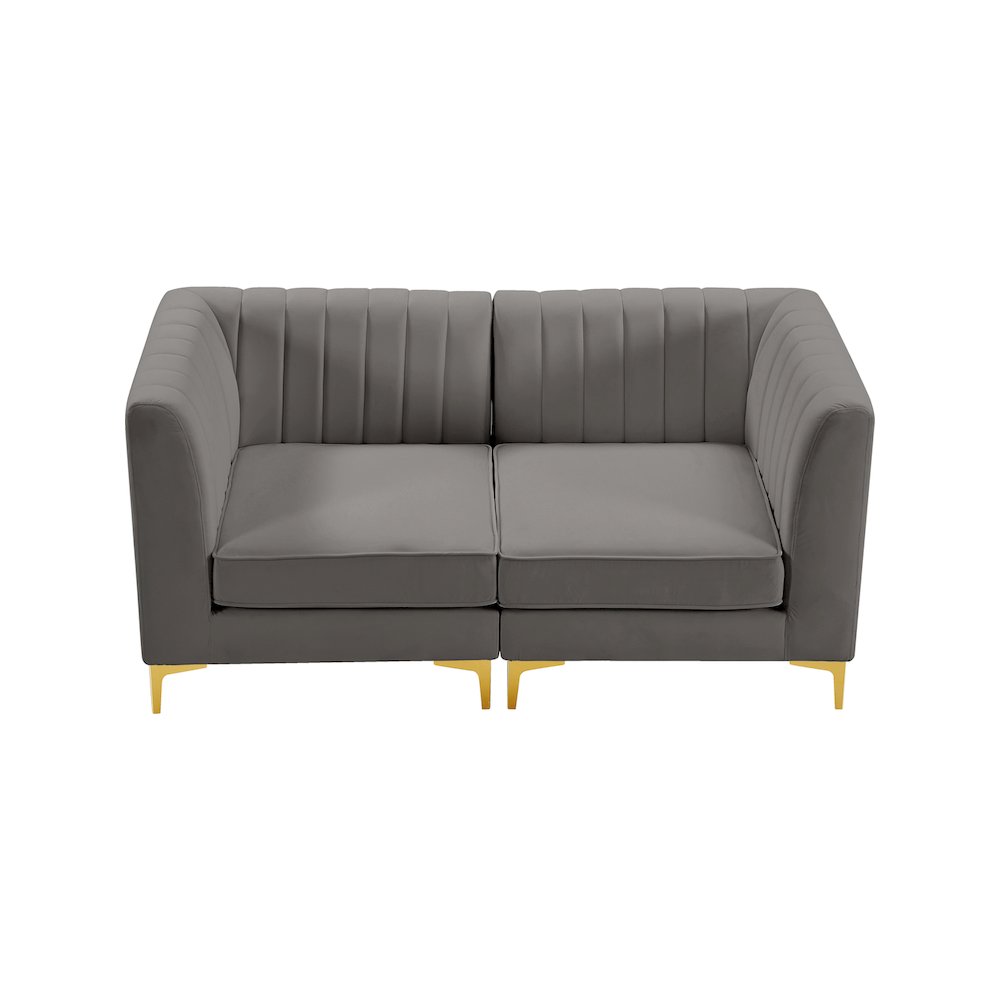 Alina Grey Velvet Modular Sofa