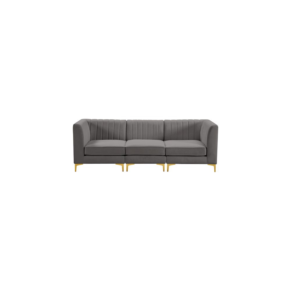 Alina Grey Velvet Modular Sofa