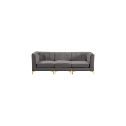 Alina Grey Velvet Modular Sofa