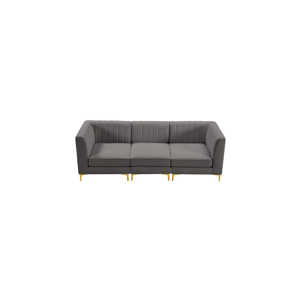 Alina Grey Velvet Modular Sofa