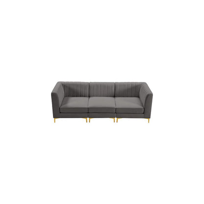 Alina Grey Velvet Modular Sofa