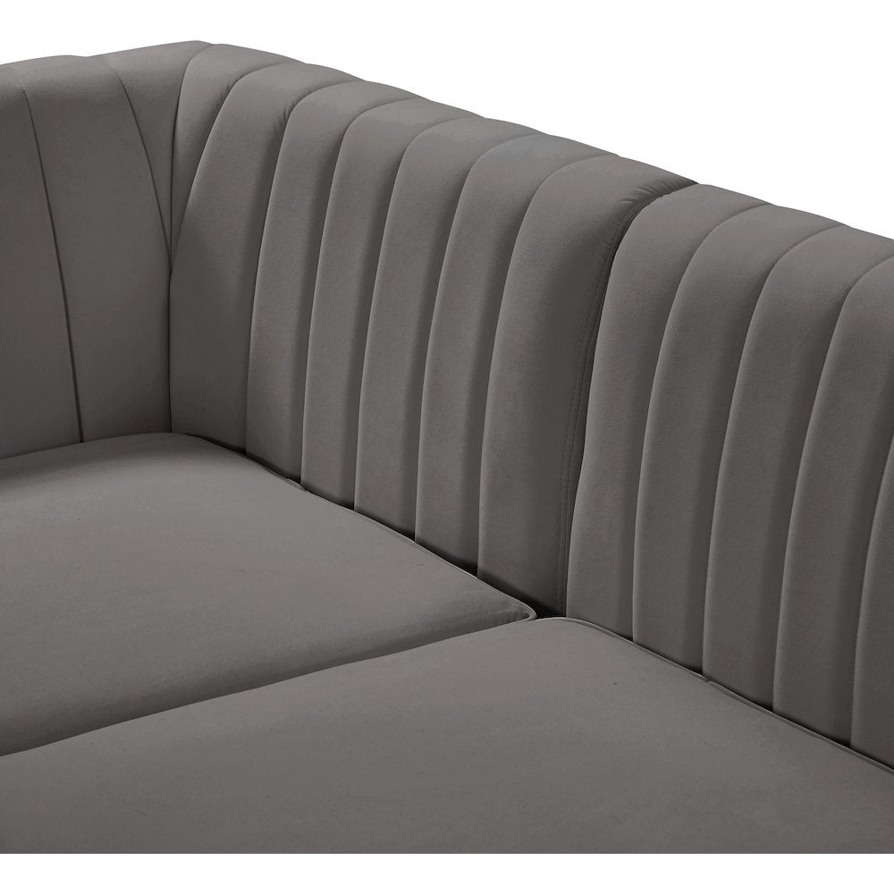 Alina Grey Velvet Modular Sofa