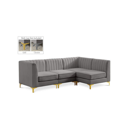 Alina Grey Velvet Modular Sectional