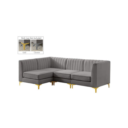 Alina Grey Velvet Modular Sectional