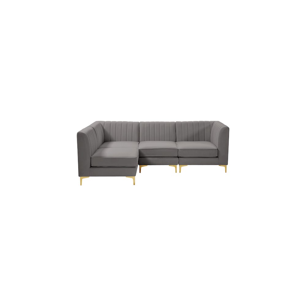 Alina Grey Velvet Modular Sectional