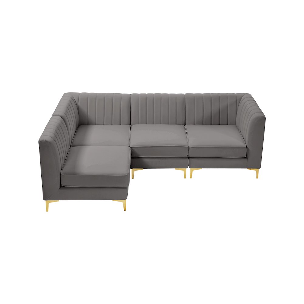 Alina Grey Velvet Modular Sectional