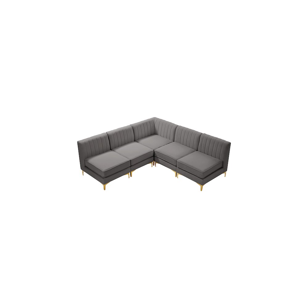 Alina Grey Velvet Modular Sectional
