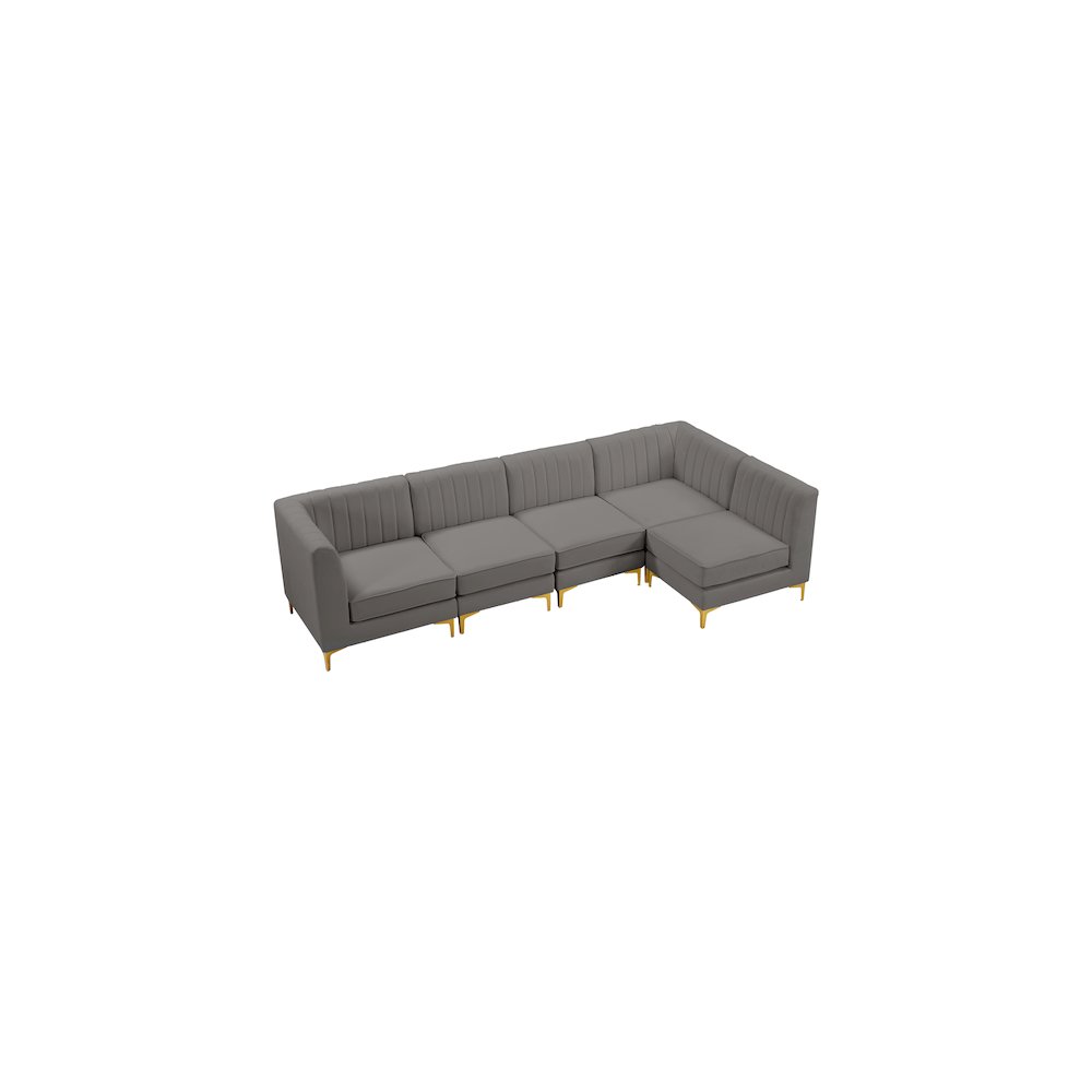Alina Grey Velvet Modular Sectional