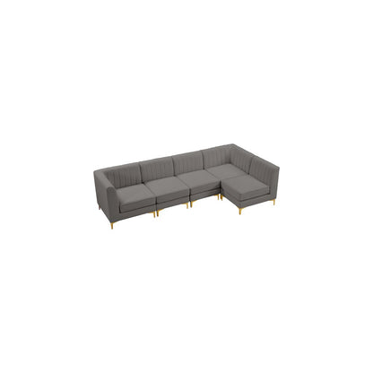 Alina Grey Velvet Modular Sectional