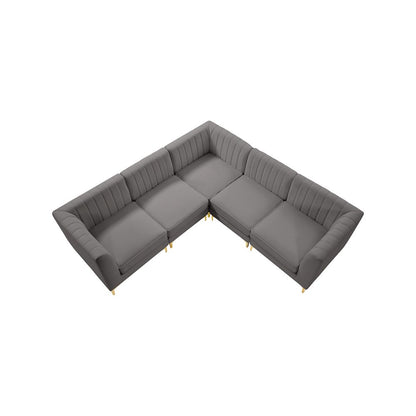 Alina Grey Velvet Modular Sectional