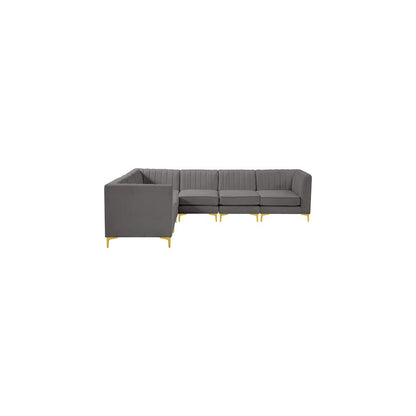 Alina Grey Velvet Modular Sectional