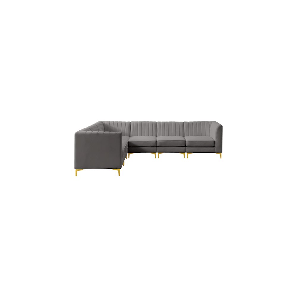 Alina Grey Velvet Modular Sectional