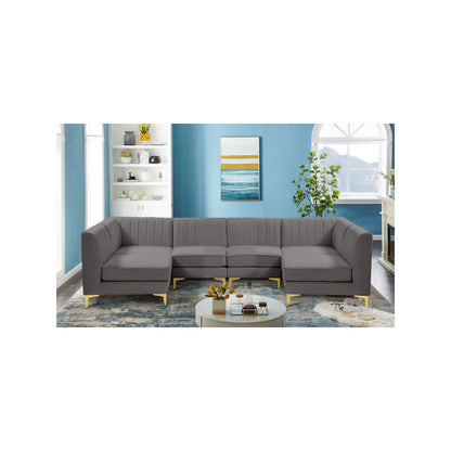 Alina Grey Velvet Modular Sectional