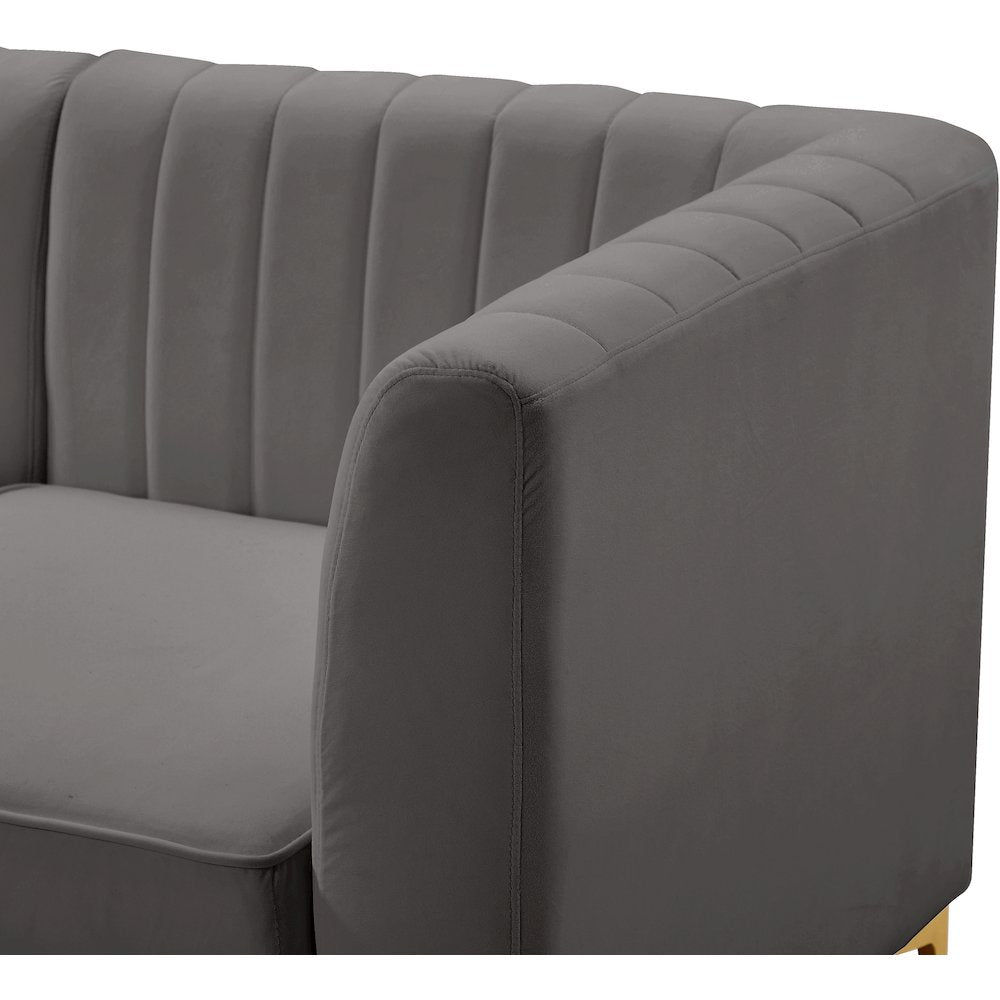 Alina Grey Velvet Modular Sectional