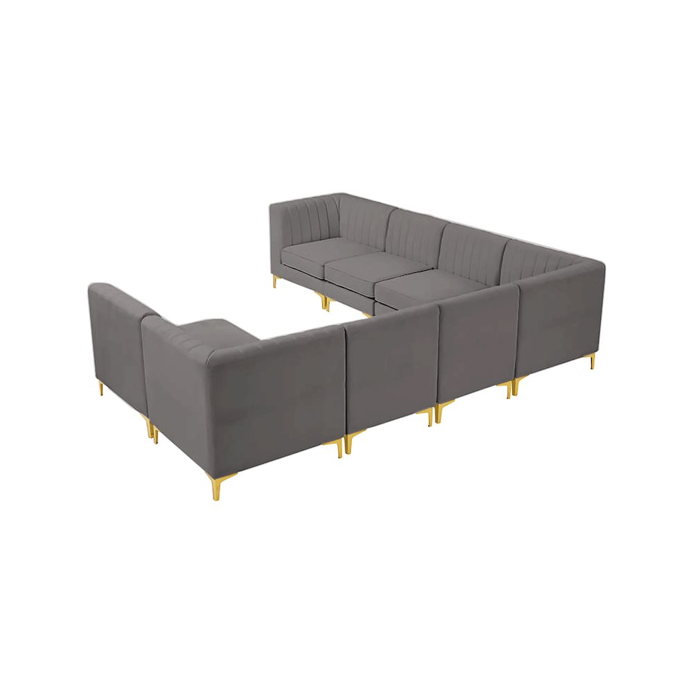 Alina Grey Velvet Modular Sectional